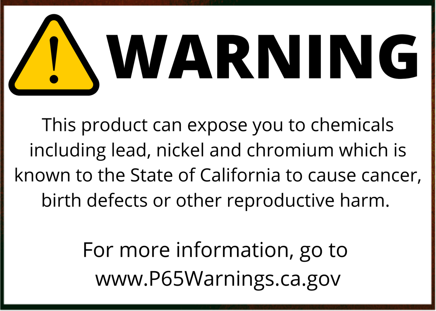 CA Proposition 65 - Bergman Auto Craft